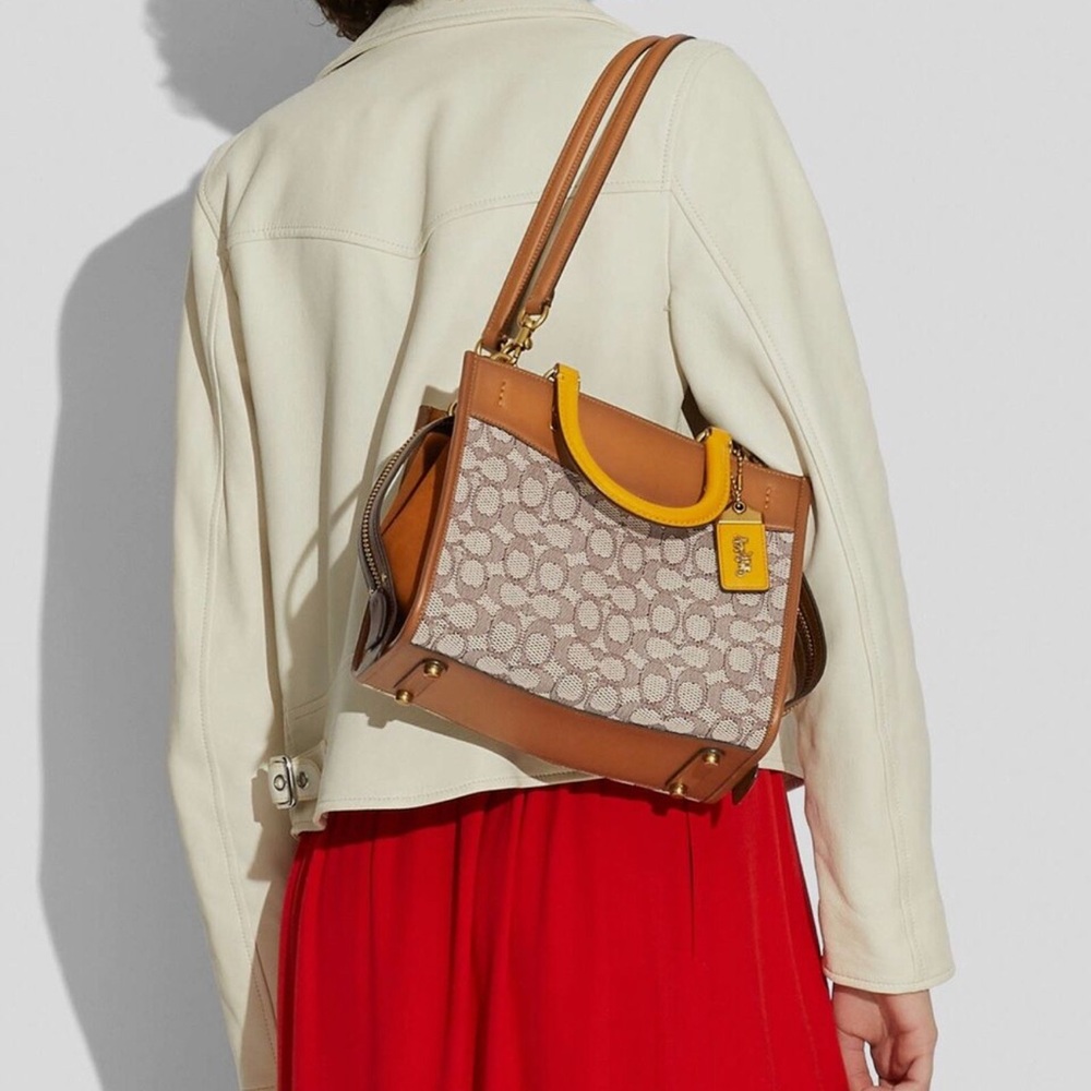 COACH Rogue Bag 25 in Signature Textile Jacquard Brown - Picture 15 of 16